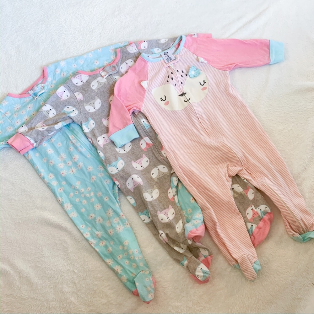 Set of 3 Gerber Sleepers / Footie Pajamas